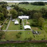 Aerial view of Ballyscullion Park estate, marquee and walled gardens
