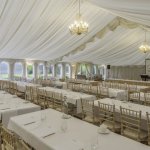 Castle Leslie Estate Pavilion set up for a corporate conference