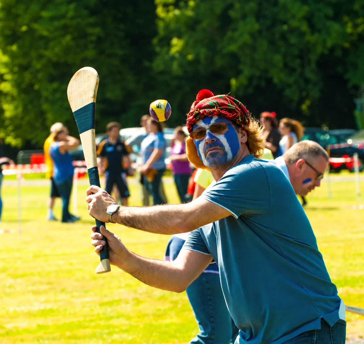 Participant playing Puc Fada during Celtic Games