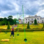 Participant taking part in the Celtic Games sheaf toss