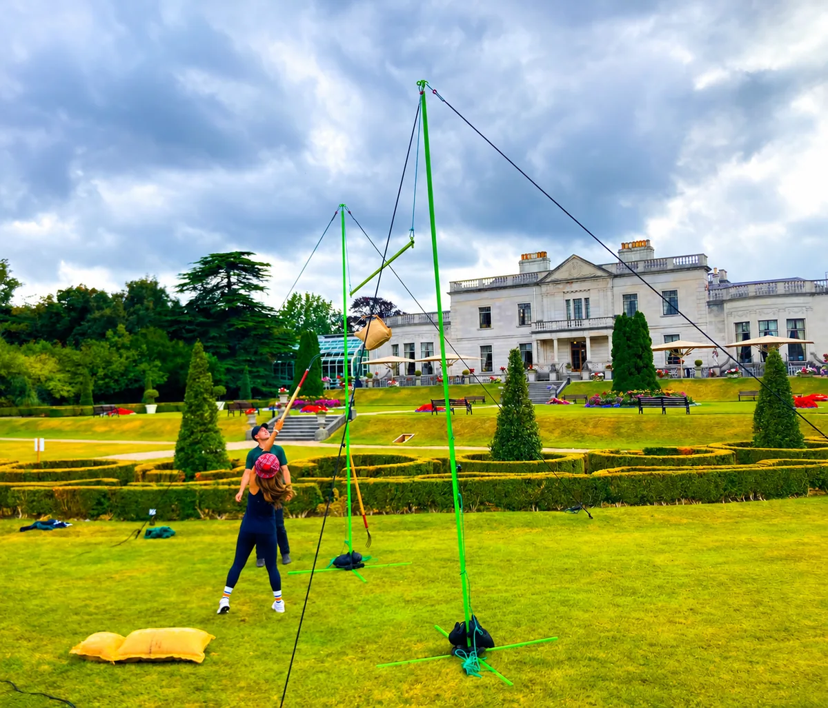 Participant taking part in the Celtic Games sheaf toss