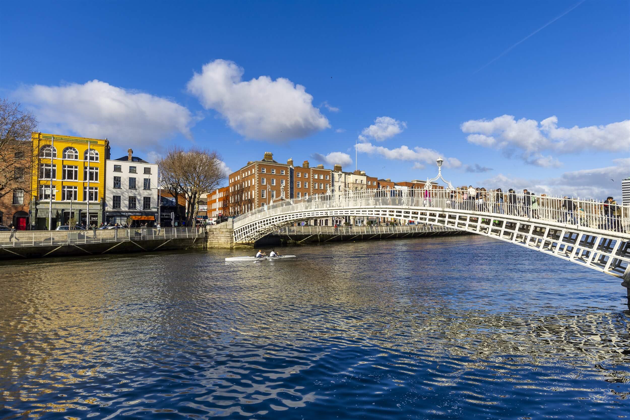 Ha’penny Bridge crossing the River Liffey in Dublin