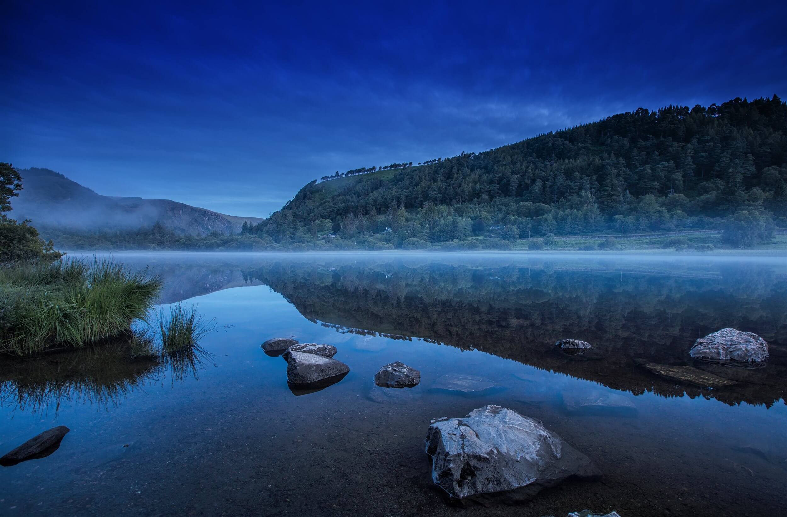 The lake and mountains at Glendalough in County Wicklow