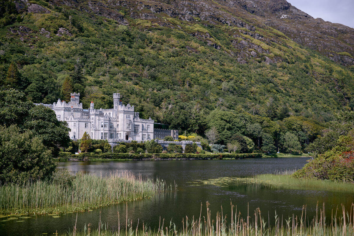Kylemore Abbey beside the lake in Connemara