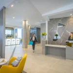 Reception and lounge at Maldron Hotel Belfast City