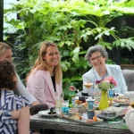 Guests dining in the courtyard at Pembroke Kilkenny