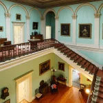 Historic staircase hall at Temple House